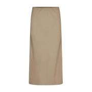 Beige Linnen Midi Rok Darrel Modström , Beige , Dames