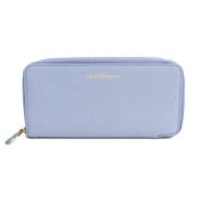 Pre-owned Leather wallets Salvatore Ferragamo Pre-owned , Blue , Dames