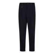 Blauwe Wijde Pijp Broek Zachte Pasvorm High , Blue , Dames