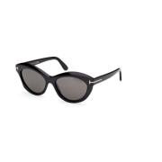 Zwarte Rook Gepolariseerde Zonnebril Ft1111 Tom Ford , Black , Unisex