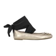 Leren Ballet Flats Love Birds Diamond Pinko , Gray , Dames