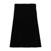 Zwarte Wol A-Lijn Rok Jil Sander , Black , Dames