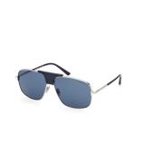 Blauw Shiny Palladium Zonnebril Model Ft1096 Tom Ford , Multicolor , U...