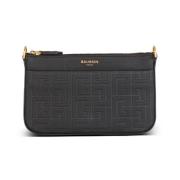 Noir Zip Mini Bag Balmain , Black , Dames