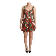 Rood Geranium Bloemenprint Jumpsuit Dolce & Gabbana , Multicolor , Dam...