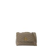 Chevron Kleine Leren Tas - Grijs Tory Burch , Beige , Dames