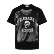 Zwart Grafisch Print T-shirt Alexander McQueen , Multicolor , Heren