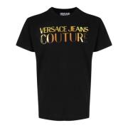 Zwarte T-shirts en Polos Versace Jeans Couture , Black , Heren