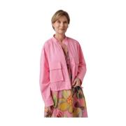 Cropped Lichtgewicht Jas met Dubbele Rits Luisa Cerano , Pink , Dames