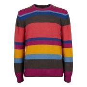 Fuchsia Wol Crew-Neck Sweater Gallo , Multicolor , Heren