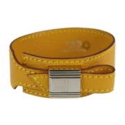 Pre-owned Leather bracelets Hermès Vintage , Yellow , Dames