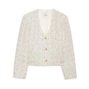 Tweed Jas - Crème en Zwart Anine Bing , White , Dames