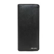 Pre-owned Leather wallets Prada Vintage , Black , Heren