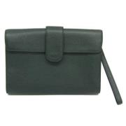 Pre-owned Leather clutches Delvaux Pre-owned , Green , Dames