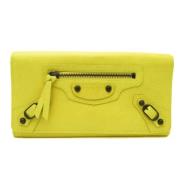 Pre-owned Leather wallets Balenciaga Vintage , Yellow , Dames