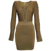 Pre-owned Fabric dresses Balmain Pre-owned , Green , Dames
