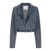 Denim Blue Crop Blazer 30148 Co'Couture , Blue , Dames