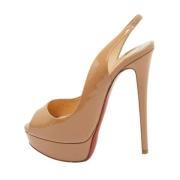 Pre-owned Leather heels Christian Louboutin Pre-owned , Beige , Dames