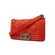 Pre-owned Leather chanel-bags Chanel Vintage , Red , Dames