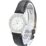Pre-owned Leather watches Bvlgari Vintage , White , Dames