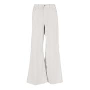 Hoge Taille Wijde Pijp Witte Jeans Frame , White , Dames