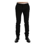 Slim Fit Cotton Stretch Pants Gianfranco Ferré , Black , Heren