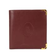 Pre-owned Leather wallets Cartier Vintage , Red , Dames