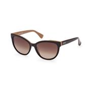 Bruin Frame Bruine Lens Zonnebril Max Mara , Black , Dames