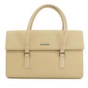 Pre-owned Leather handbags Burberry Vintage , Beige , Dames