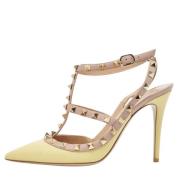 Pre-owned Leather heels Valentino Vintage , Yellow , Dames
