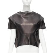 Pre-owned Leather tops Balenciaga Vintage , Black , Dames