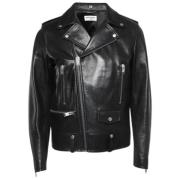 Pre-owned Leather outerwear Yves Saint Laurent Vintage , Black , Heren