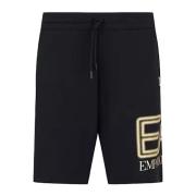 Zwarte Bermuda Shorts met Elastische Taille Emporio Armani EA7 , Black...