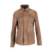 Pre-owned Leather outerwear Armani Pre-owned , Brown , Heren