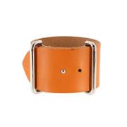 Pre-owned Leather bracelets Hermès Vintage , Orange , Dames
