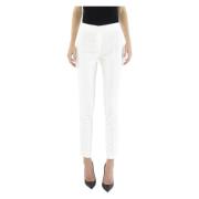 Hoge Taille Slim Fit Broek Doris S , White , Dames