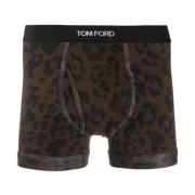 Luipaardprint Boxer Ondergoed Bruin Tom Ford , Brown , Heren