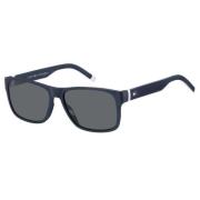 Blauw Wit Grijs Zonnebril TH 1718/S Tommy Hilfiger , Blue , Heren