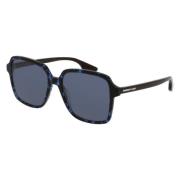 Blauwe Havana Zonnebril Alexander McQueen , Brown , Unisex