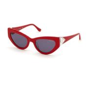 Rood Frame Grijs Lens Zonnebril Guess , Red , Dames