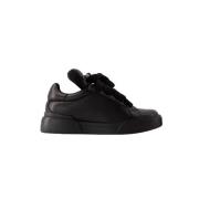 Leather sneakers Dolce & Gabbana , Black , Heren