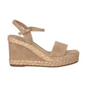 Gevlochten Sleehak Sandaal Alma EN Pena , Beige , Dames