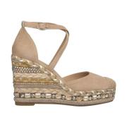 Rhinestone Sleehak Sandaal Alma EN Pena , Beige , Dames