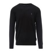 Zwarte Katoenen Crew-Neck Sweater Ss23 Ralph Lauren , Black , Heren