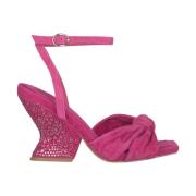 Rhinestone Curved Heel Sandal Alma EN Pena , Pink , Dames