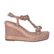 Geweven Sleehak Sandaal Alma EN Pena , Pink , Dames