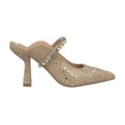 Elegante Slingback Schoen met Strass Detail Alma EN Pena , Beige , Dam...