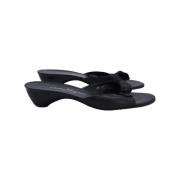 Pre-owned Leather sandals Salvatore Ferragamo Pre-owned , Black , Dame...