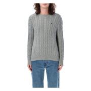 Grijze Cable Knit Sweater Ralph Lauren , Gray , Heren