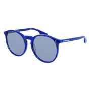 Havana blauw gespiegelde zilveren zonnebril Alexander McQueen , Multic...